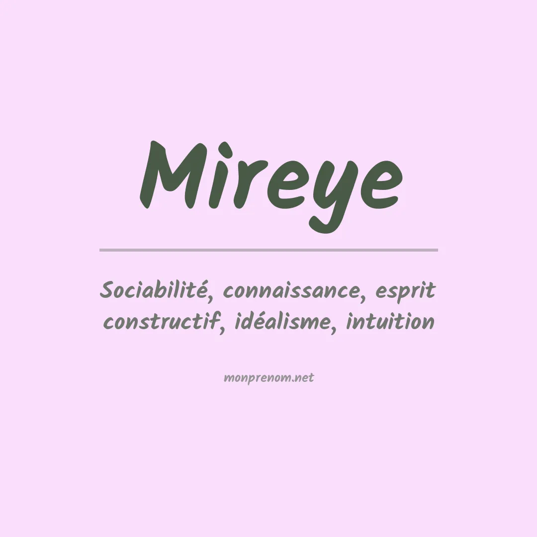 Signification du prénom Mireye