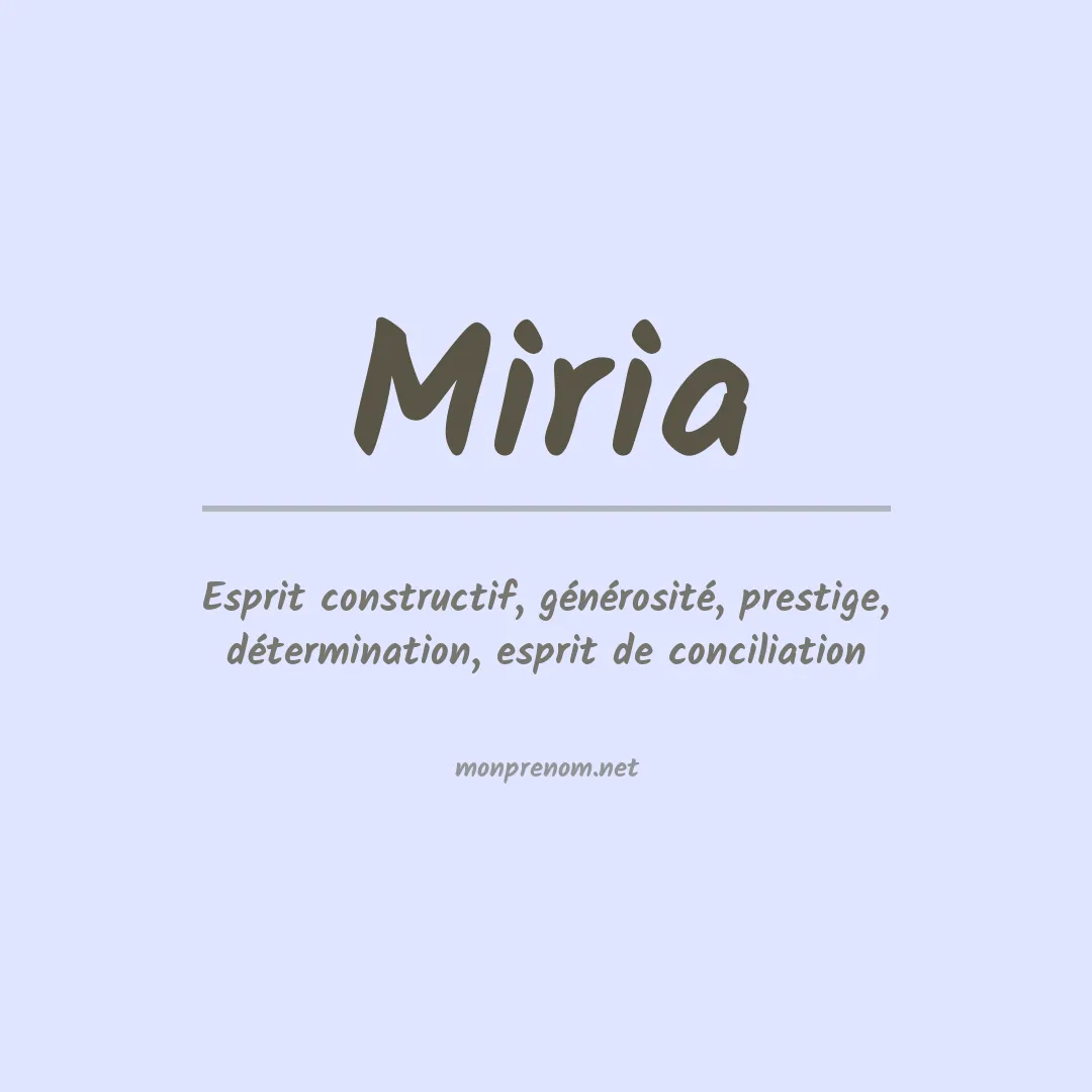 Signification du prénom Miria
