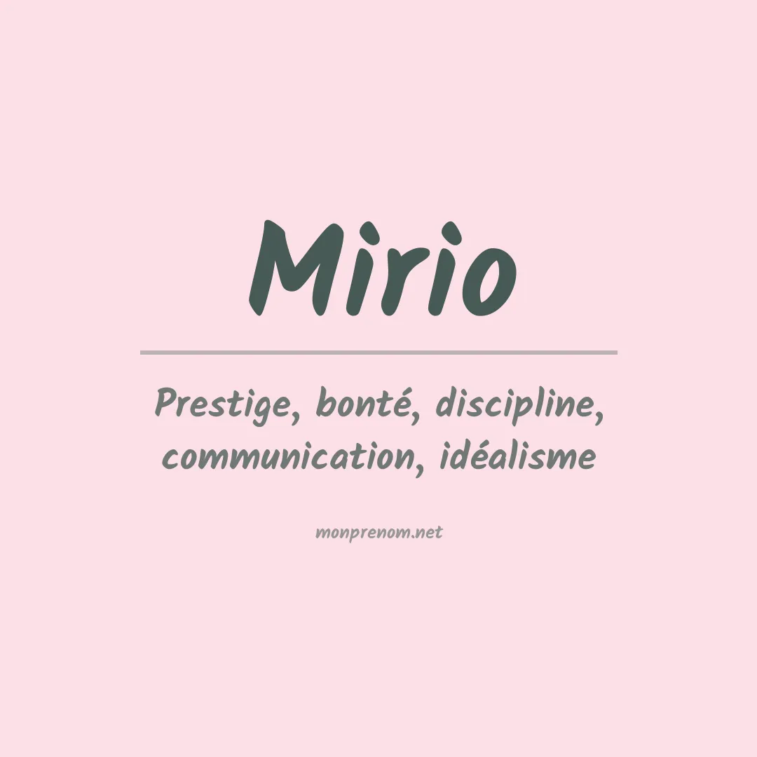 Signification du prénom Mirio