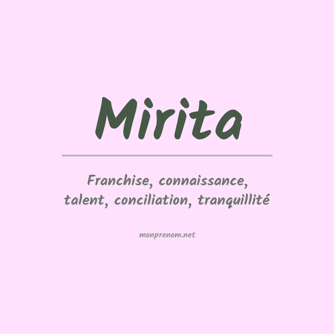 Signification du prénom Mirita