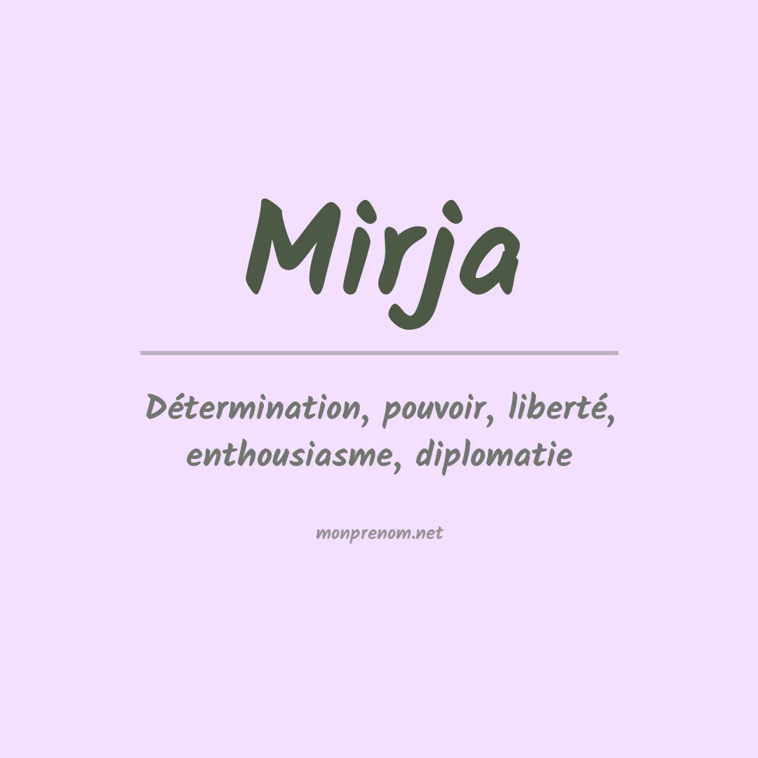 Prénom Mirja
