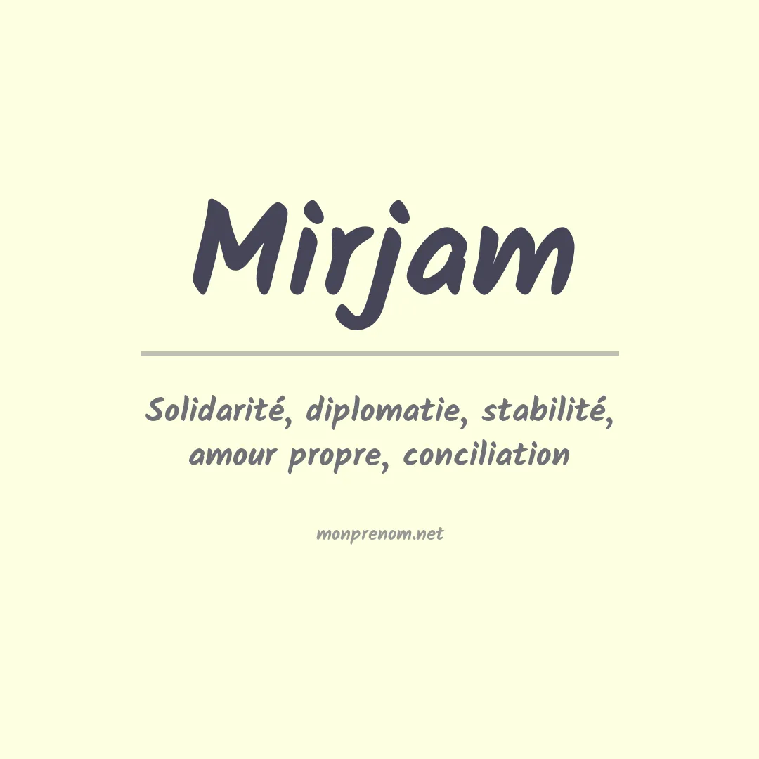 Signification du prénom Mirjam