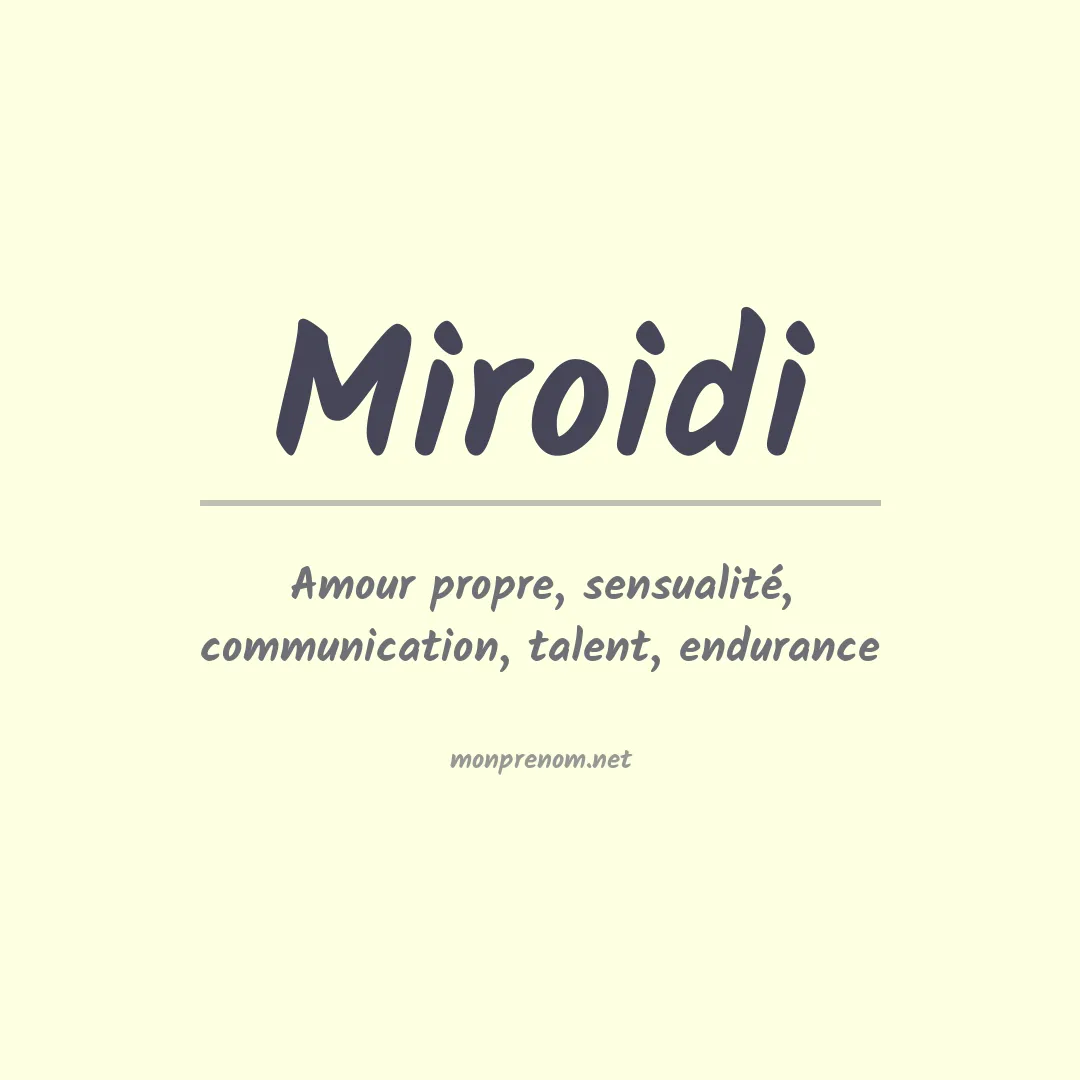 Prénom Miroidi