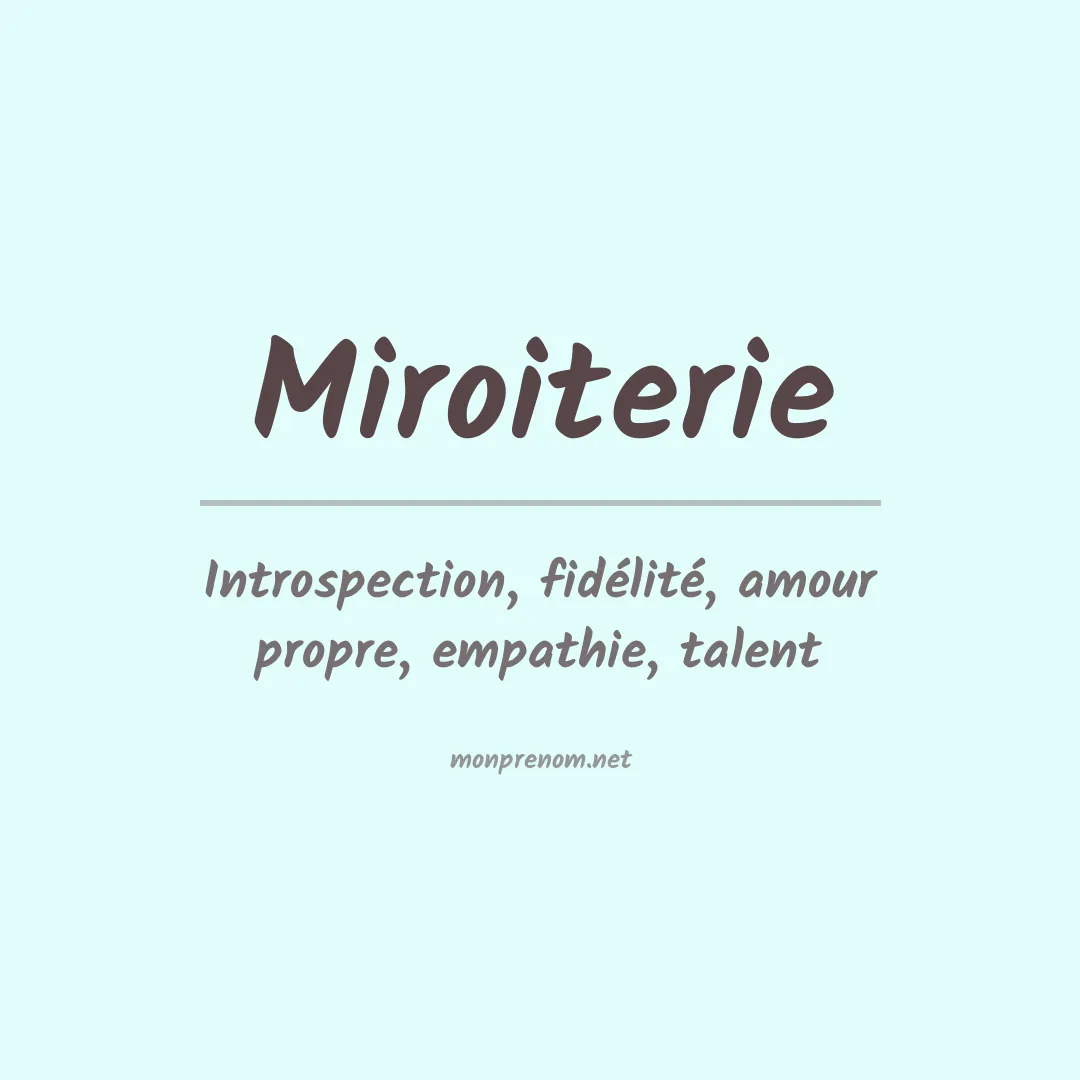Signification du prénom Miroiterie