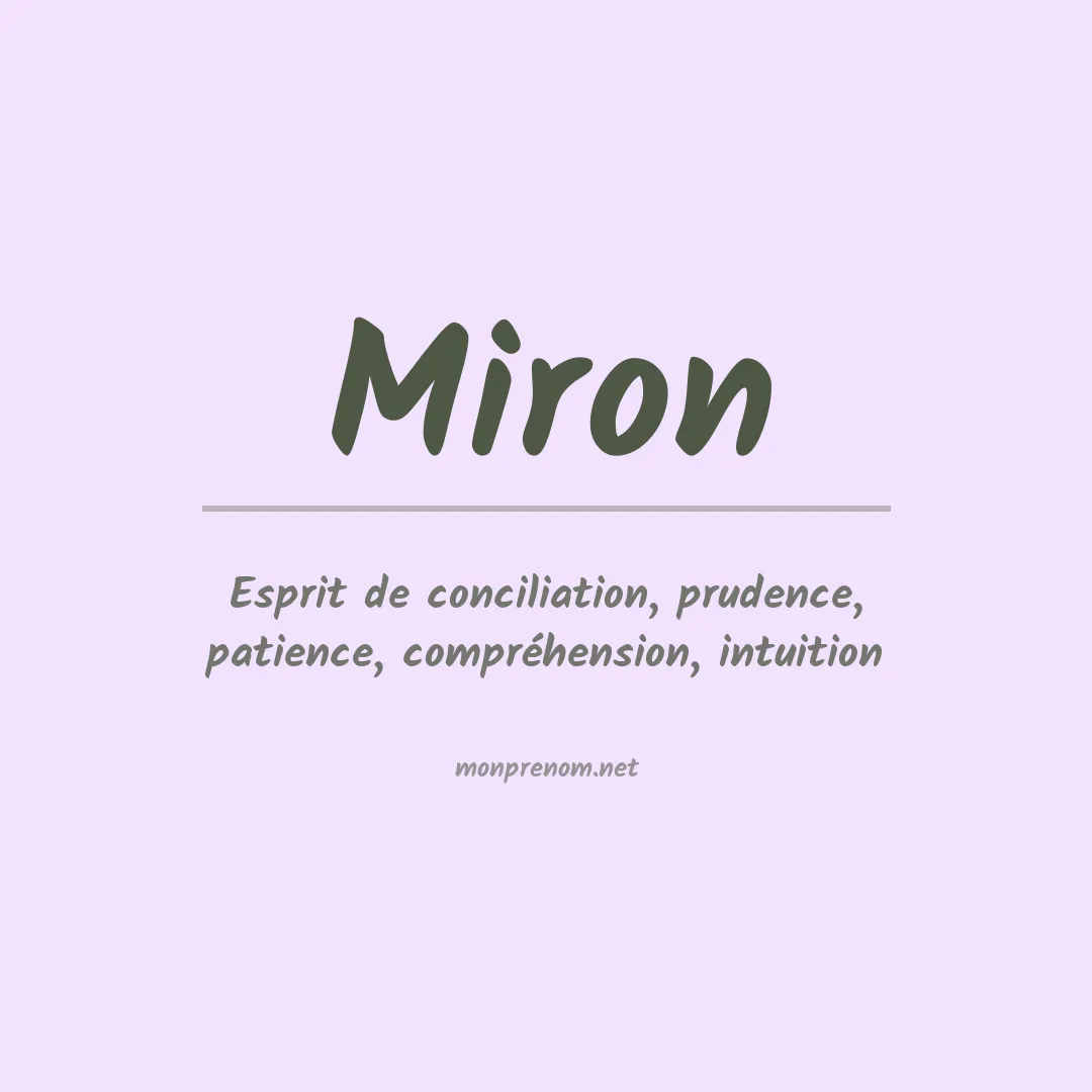 Prénom Miron