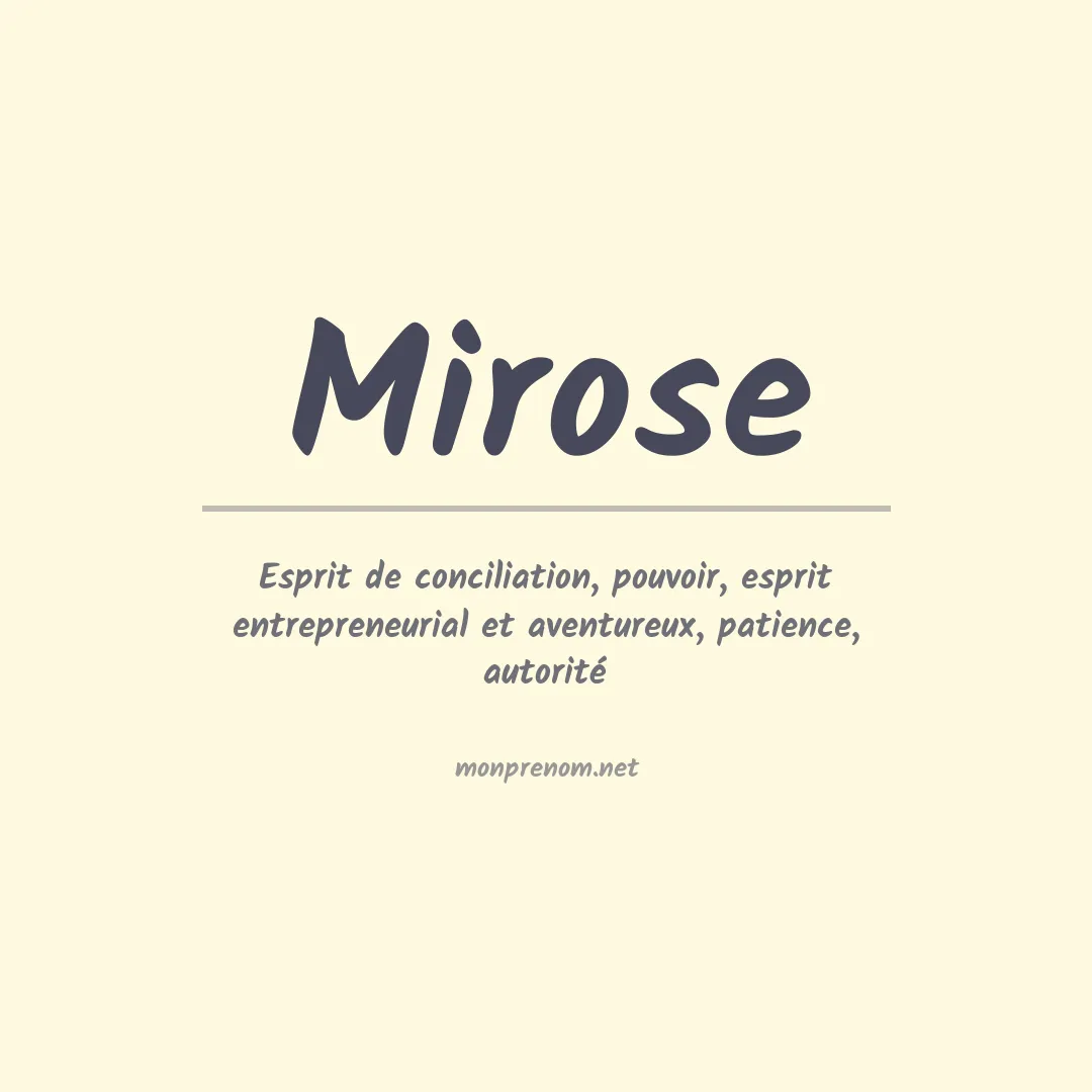 Signification du prénom Mirose