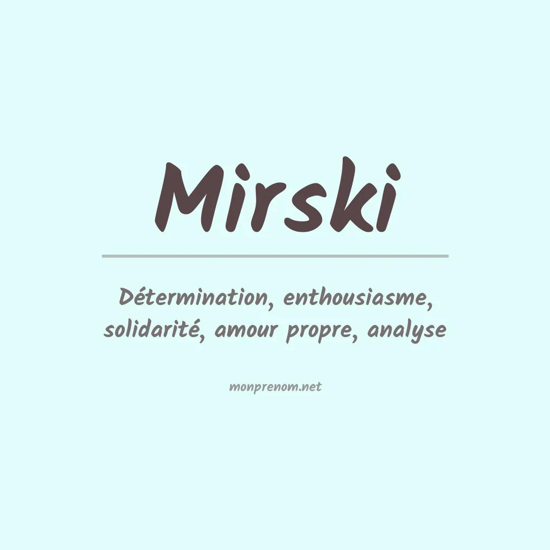 Prénom Mirski