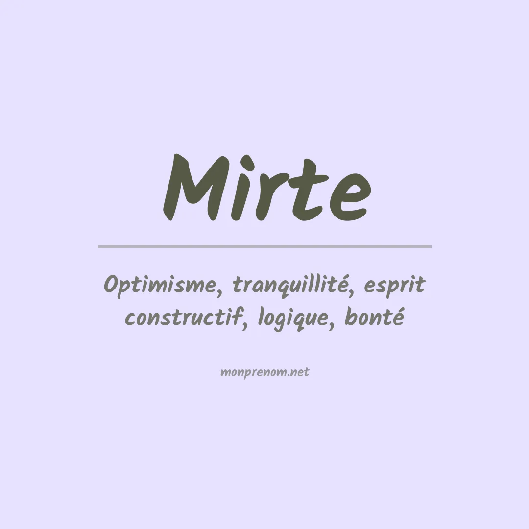 Signification du prénom Mirte