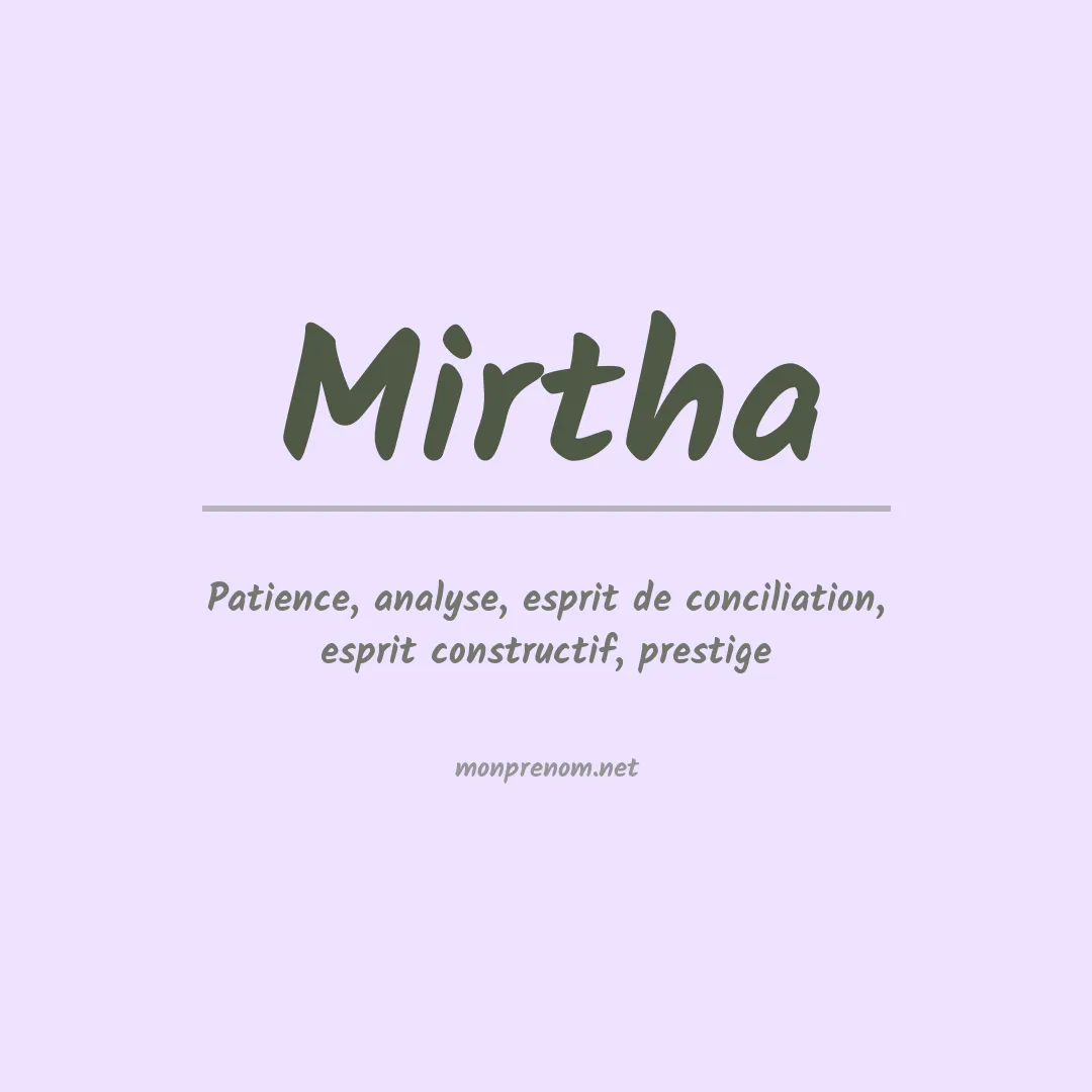 Signification du prénom Mirtha