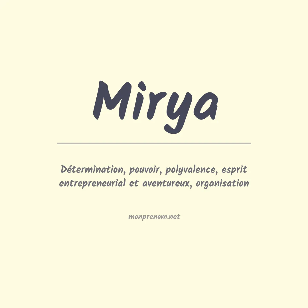 Signification du prénom Mirya