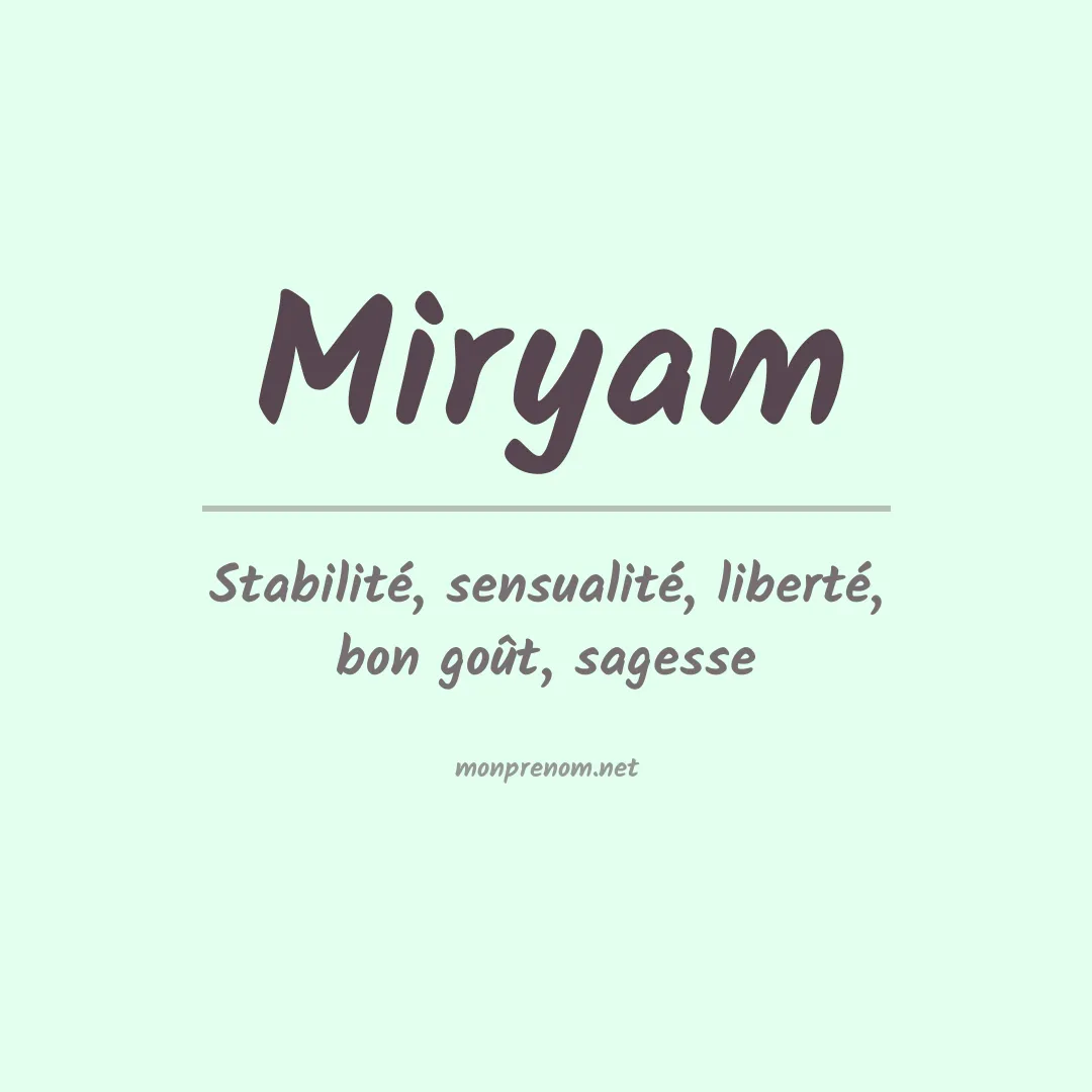 Prénom Miryam