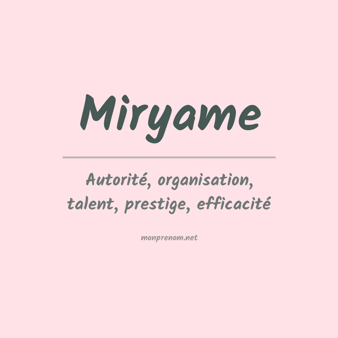 Prénom Miryame
