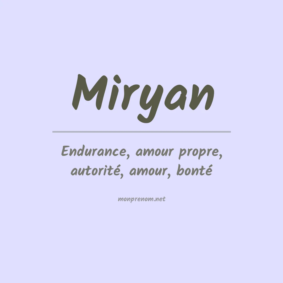 Prénom Miryan