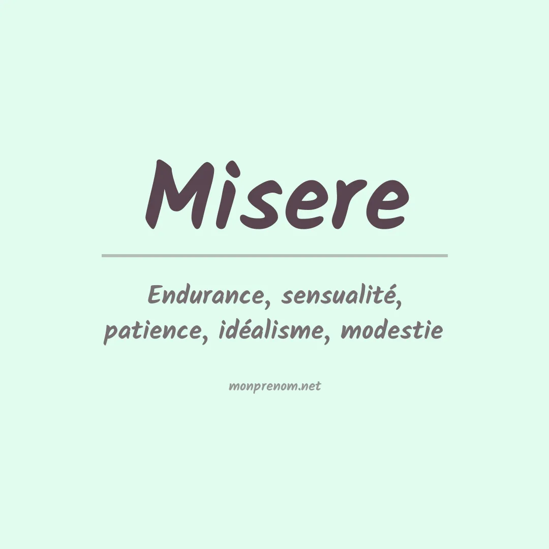 Signification du prénom Misere