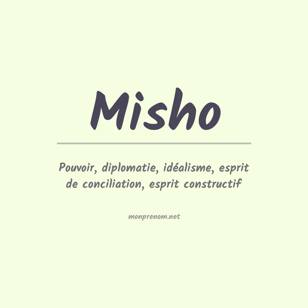 Signification du prénom Misho