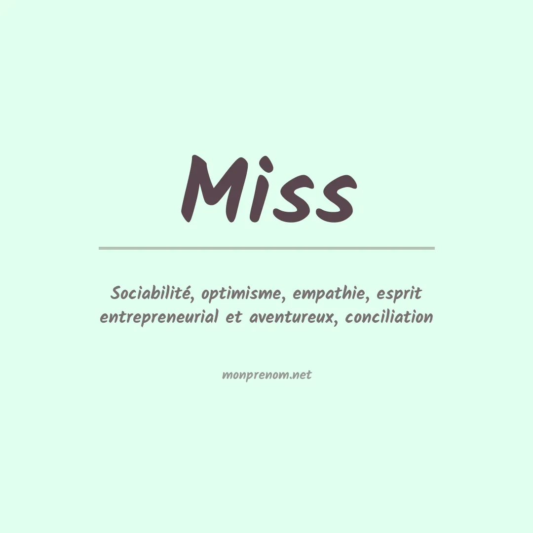 Prénom Miss