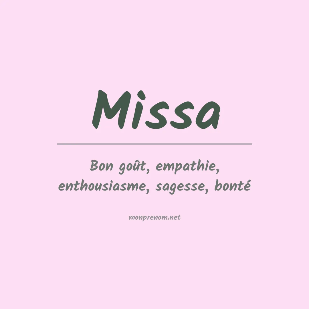 Signification du prénom Missa