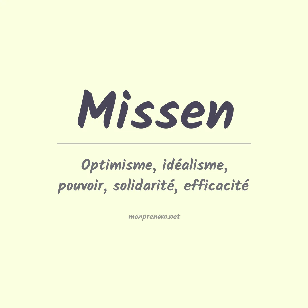 Signification du prénom Missen