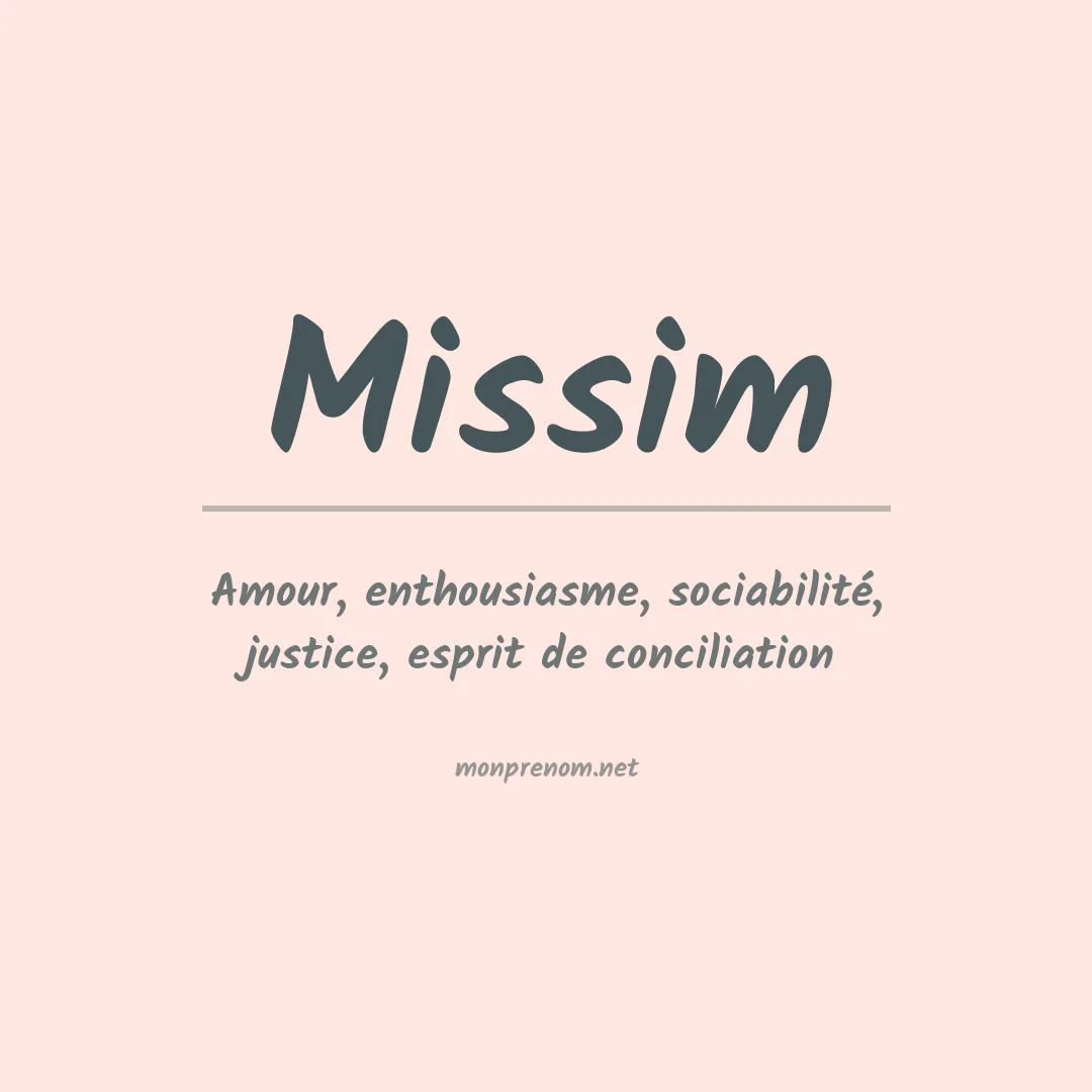 Signification du prénom Missim