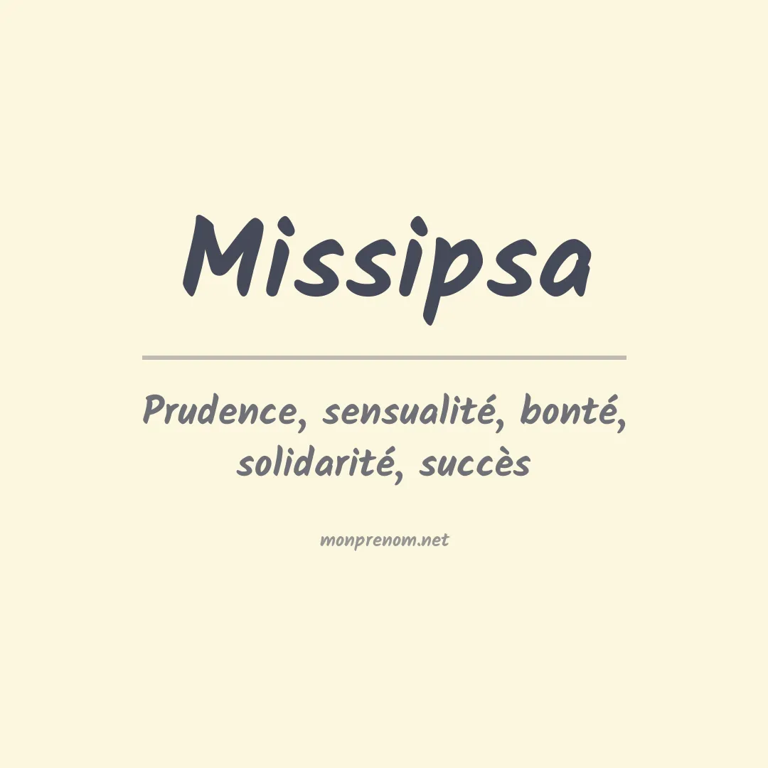 Signification du prénom Missipsa