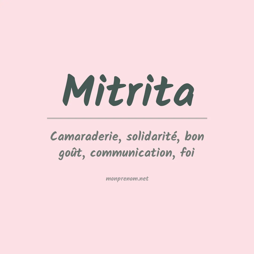 Signification du prénom Mitrita