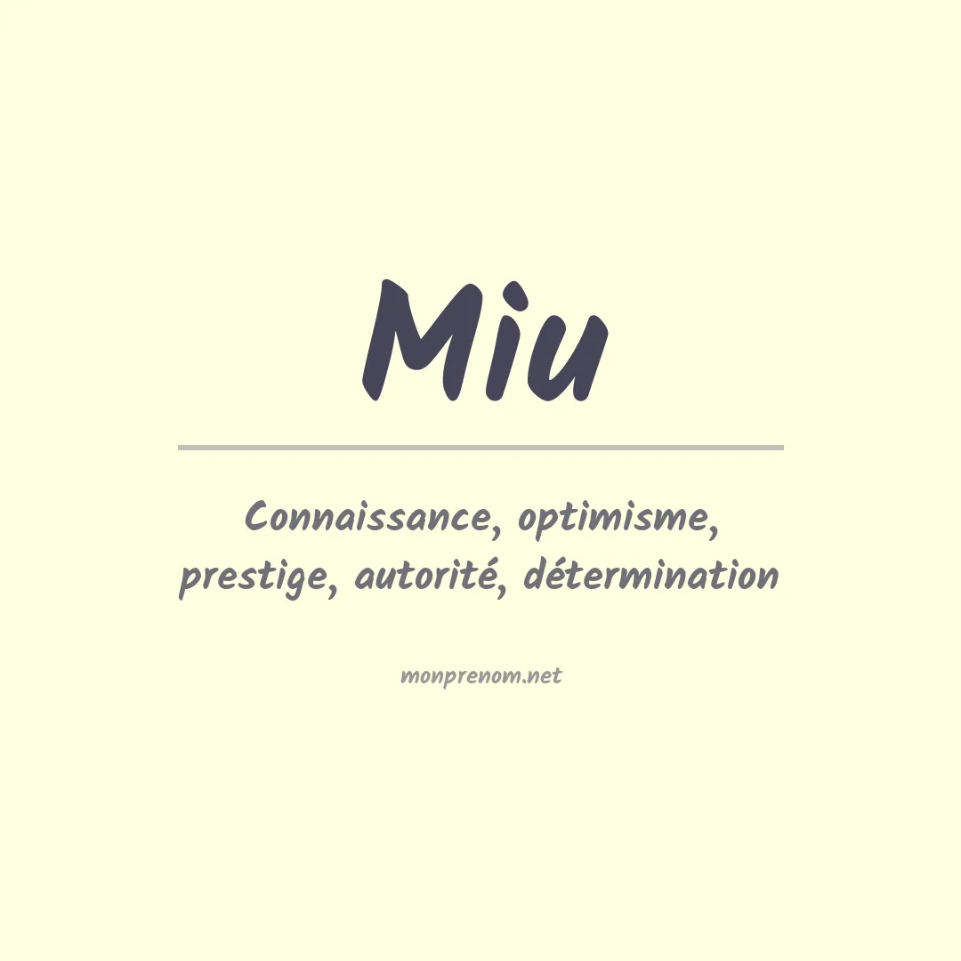 Prénom Miu