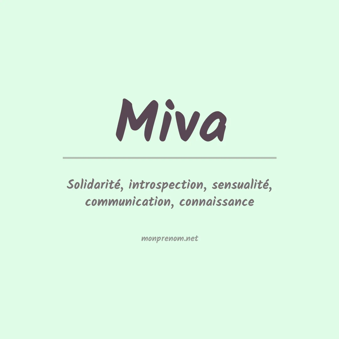 Signification du prénom Miva