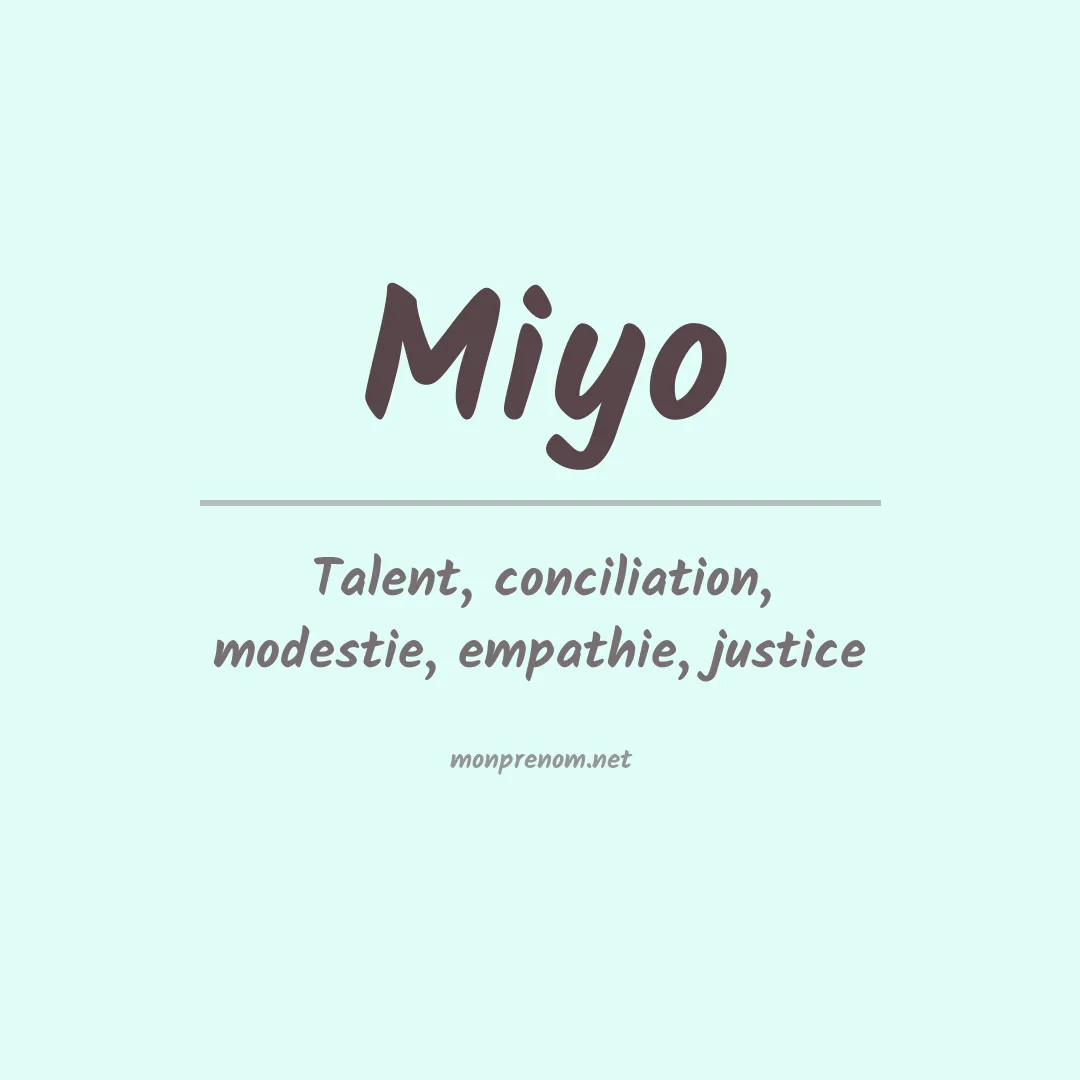 Prénom Miyo