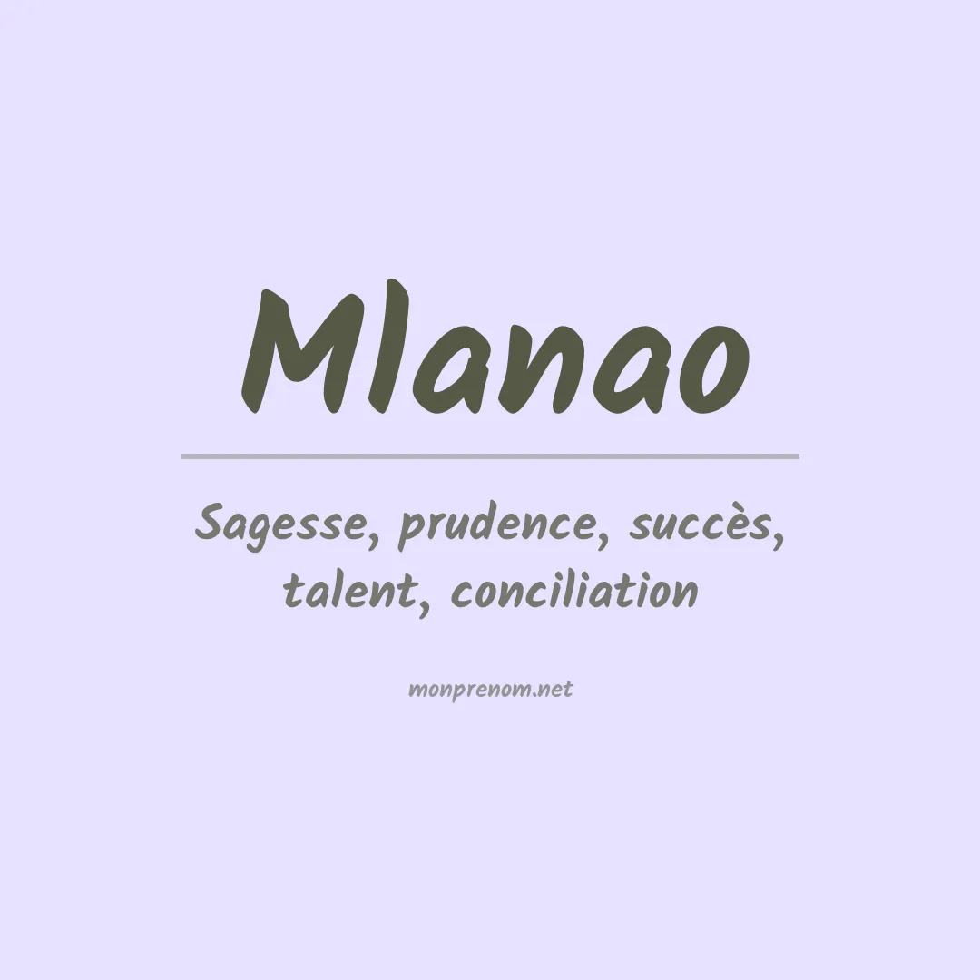 Signification du prénom Mlanao