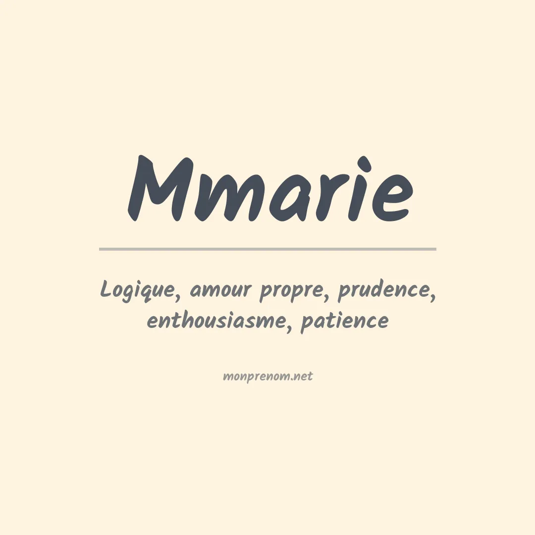 Signification du prénom Mmarie