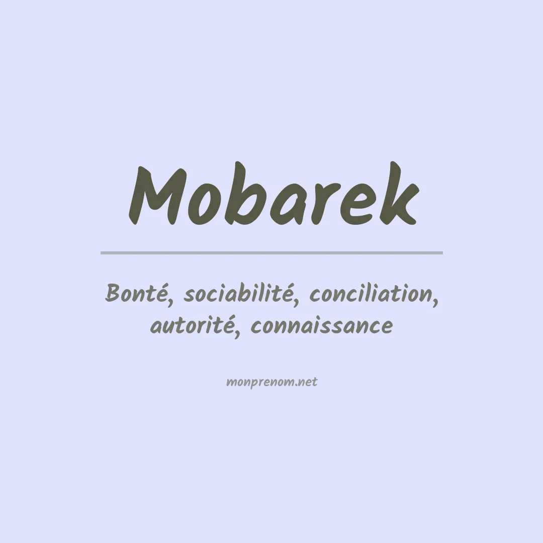 Signification du prénom Mobarek