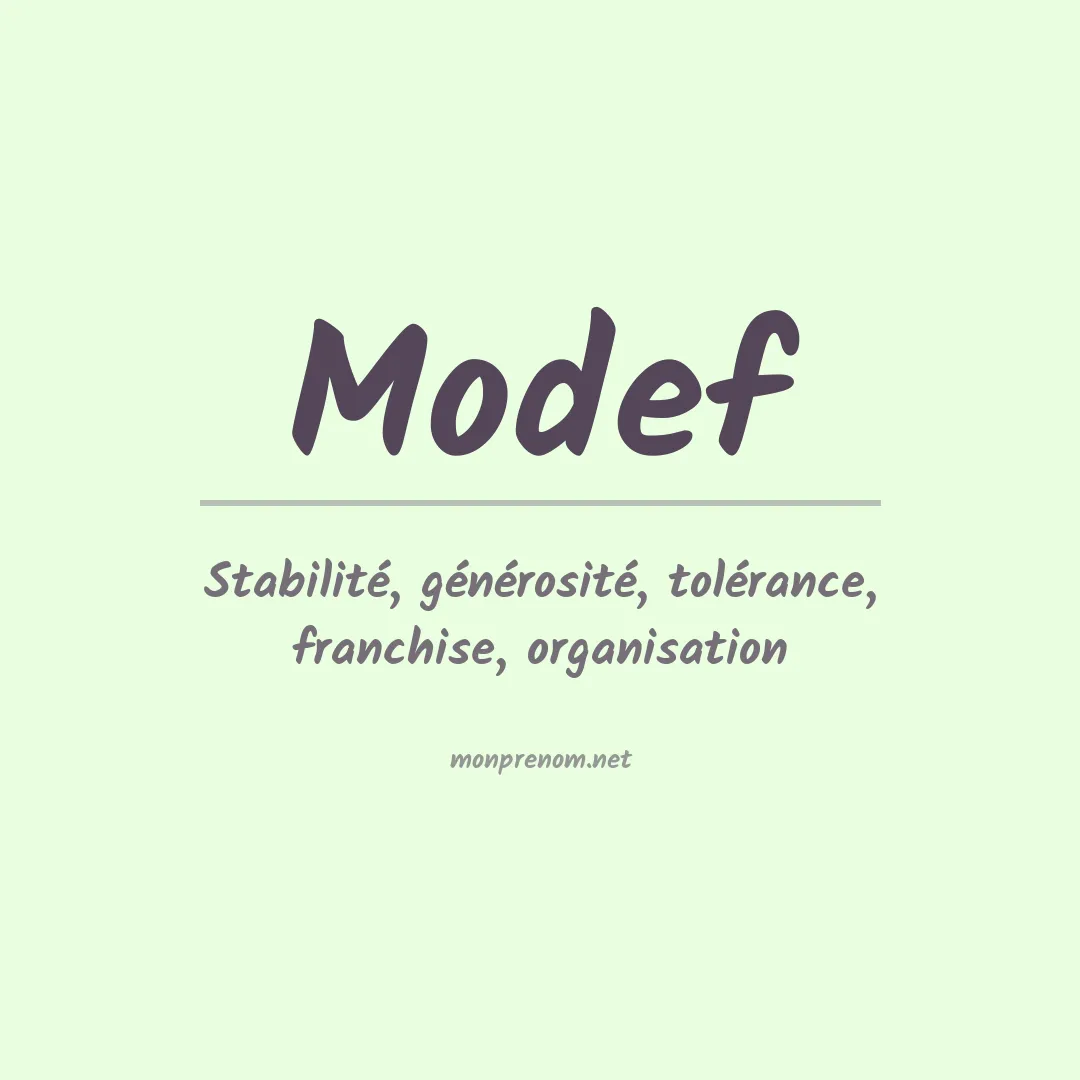 Signification du prénom Modef
