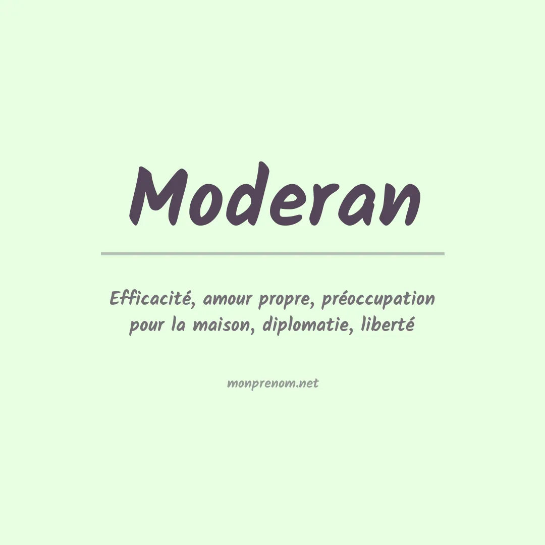 Signification du prénom Moderan
