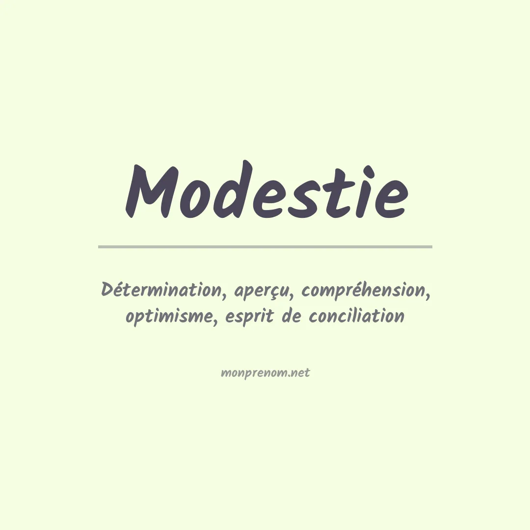 Signification du prénom Modestie