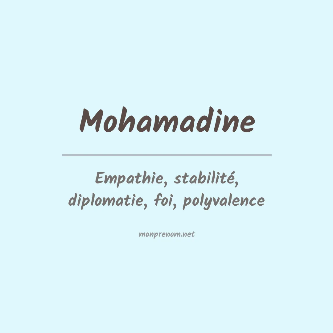 Signification du prénom Mohamadine