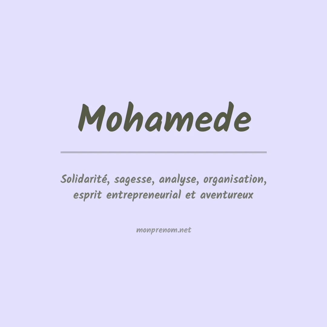 Signification du prénom Mohamede
