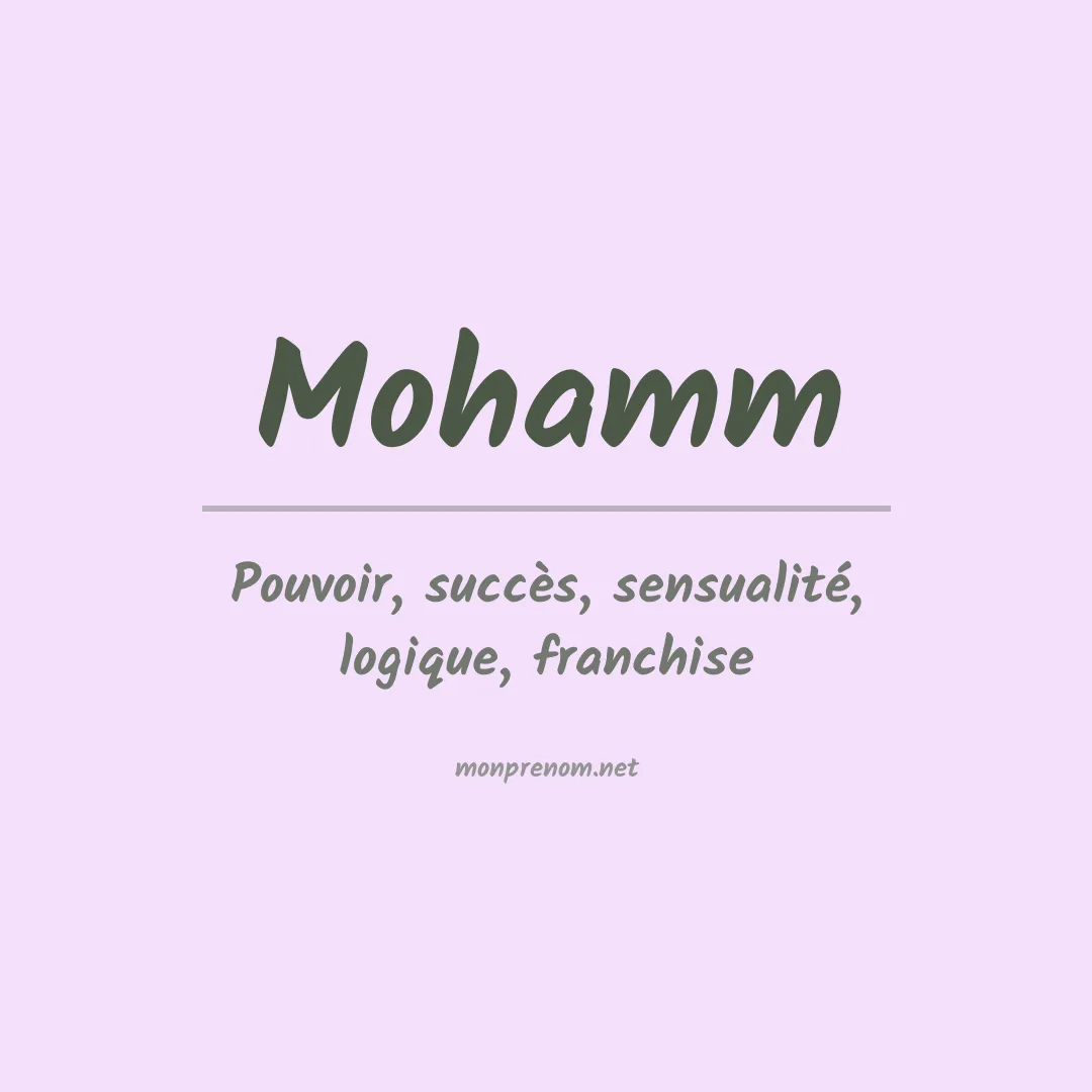 Signification du prénom Mohamm