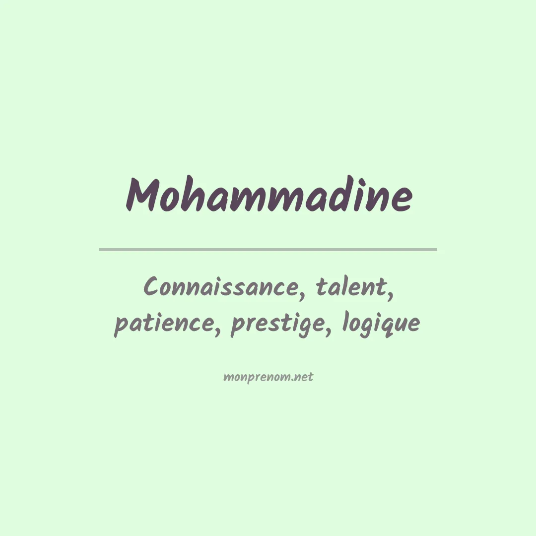 Signification du prénom Mohammadine