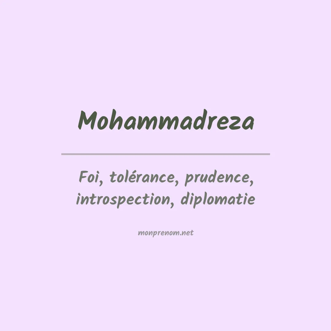 Signification du prénom Mohammadreza