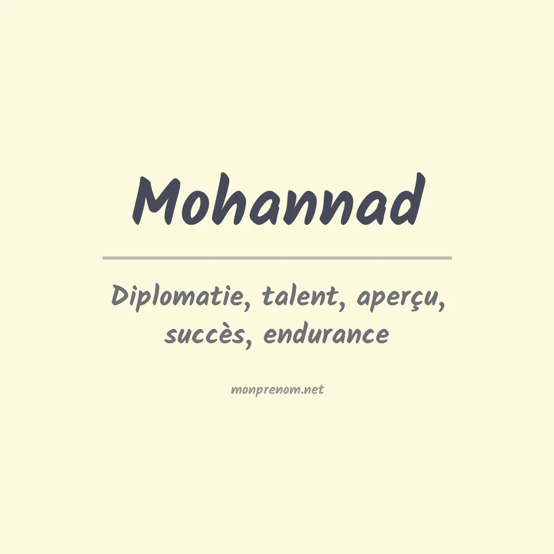 Signification du prénom Mohannad