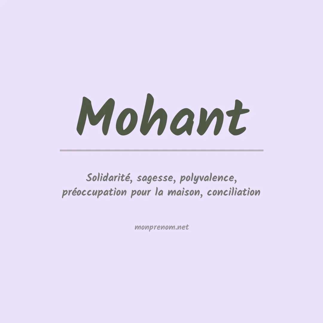 Signification du prénom Mohant