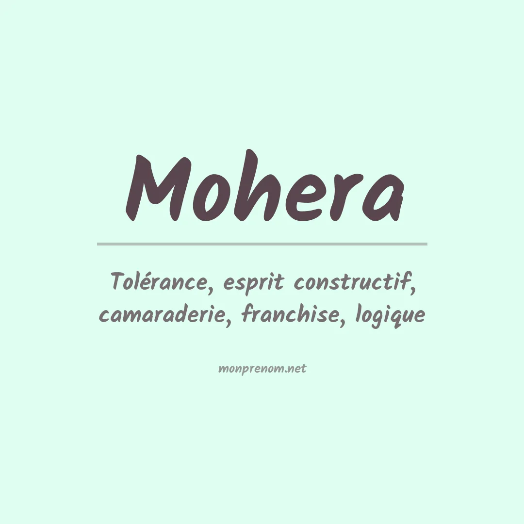 Signification du prénom Mohera