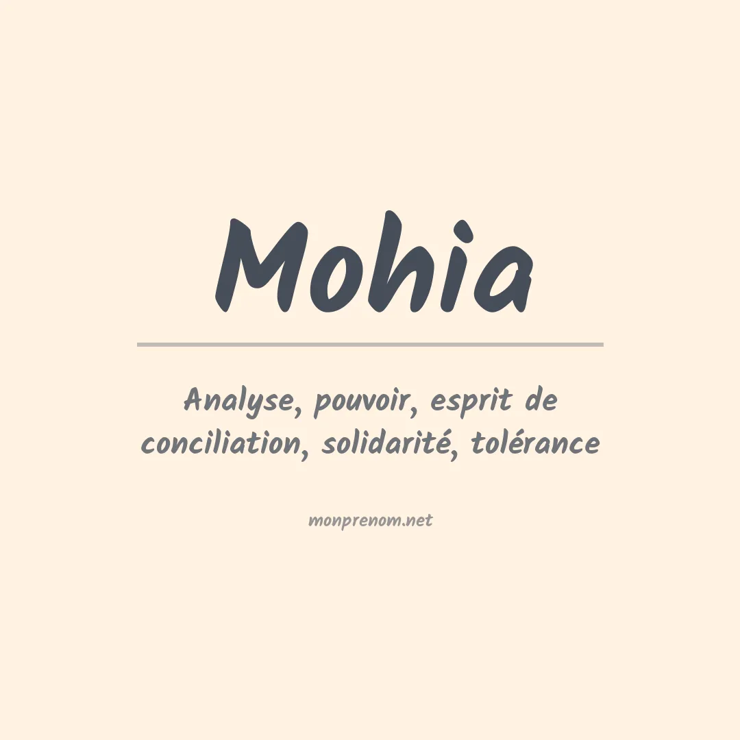 Signification du prénom Mohia