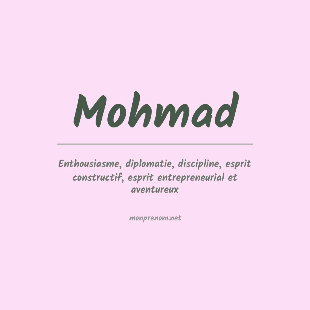 Signification du prénom Mohmad
