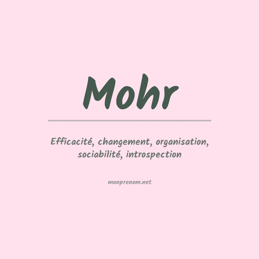 Prénom Mohr