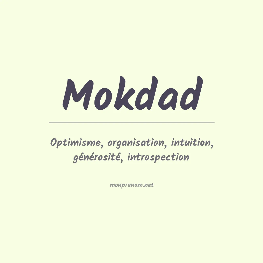 Signification du prénom Mokdad