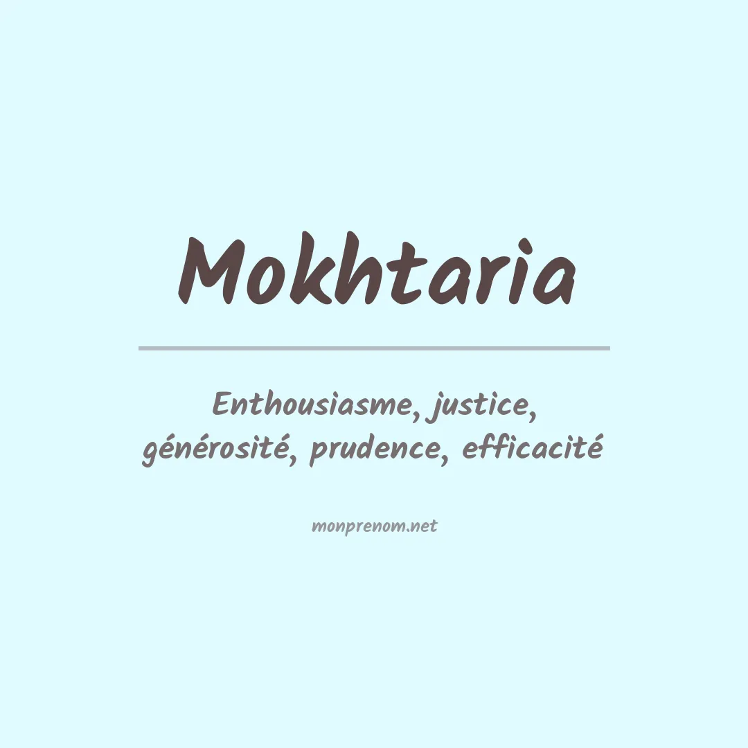 Signification du prénom Mokhtaria