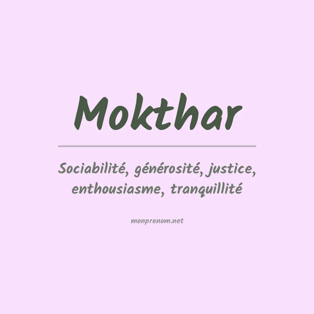 Prénom Mokthar