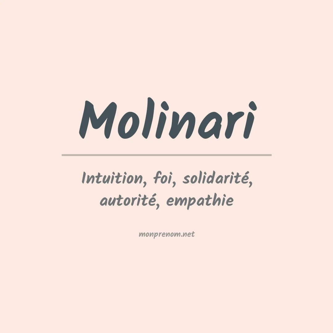 Signification du prénom Molinari