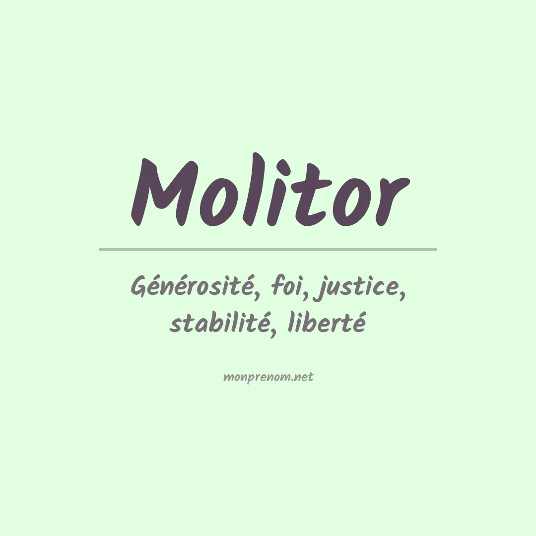 Signification du prénom Molitor